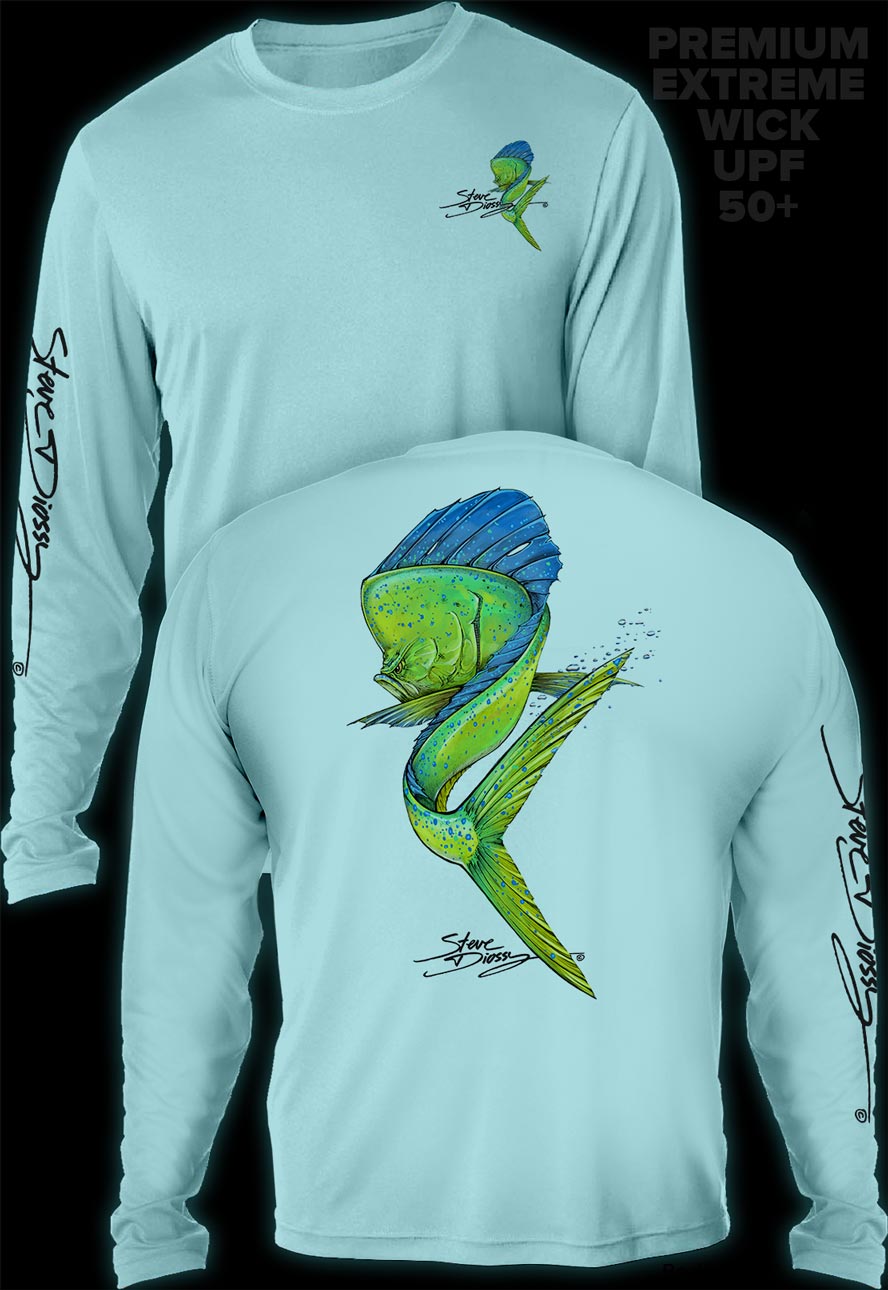 "Mahi Swim" Men's Extreme Wick Long Sleeve Performance Shirt ᴜᴘꜰ-ᴛᴇᴇ